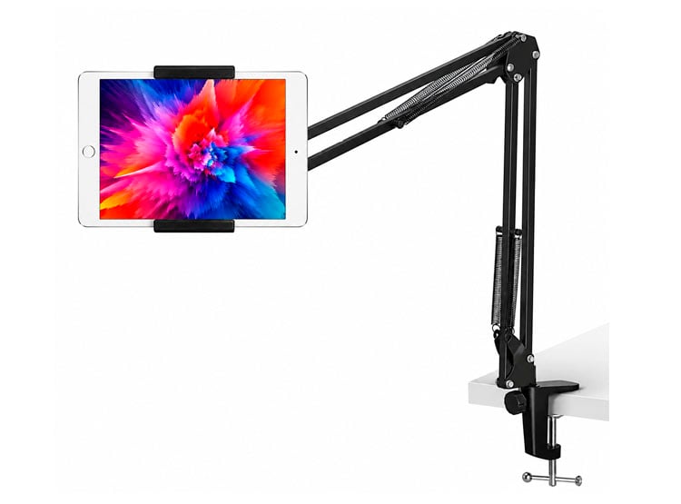 SOPORTE DE BRAZO AJUSTABLE PARA TABLET Y CELULAR DE ESCRITORIO - 1