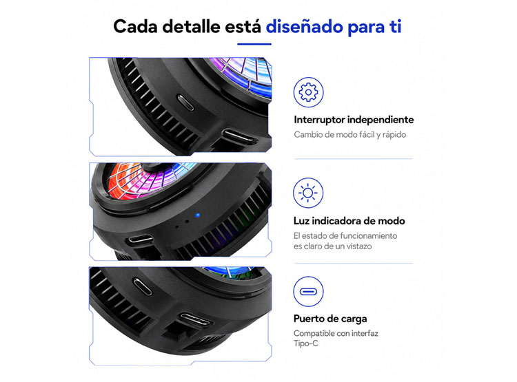 COOLER VENTILADOR PARA TELEFONO MEMO CX20 CONGELADOR ALTA POTENCIA CON REGULADOR DE TEMPERATURA - 8