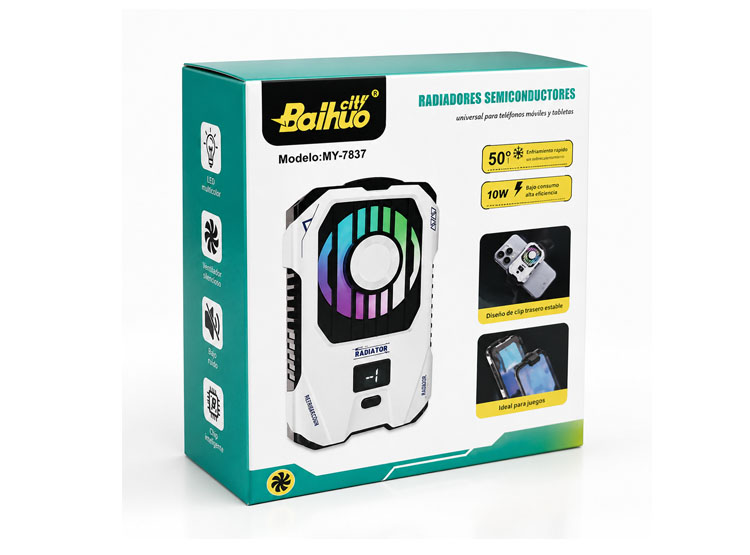 COOLER VENTILADOR PARA TELÉFONO INALÁMBRICO RECARGABLE ENFRIAMIENTO RÁPIDO - 6