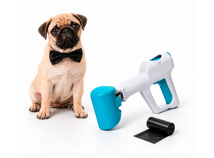 RECOGEDOR DE DESECHOS PARA PERROS MASCOTAS CON BOLSAS DESECHABLES - 1