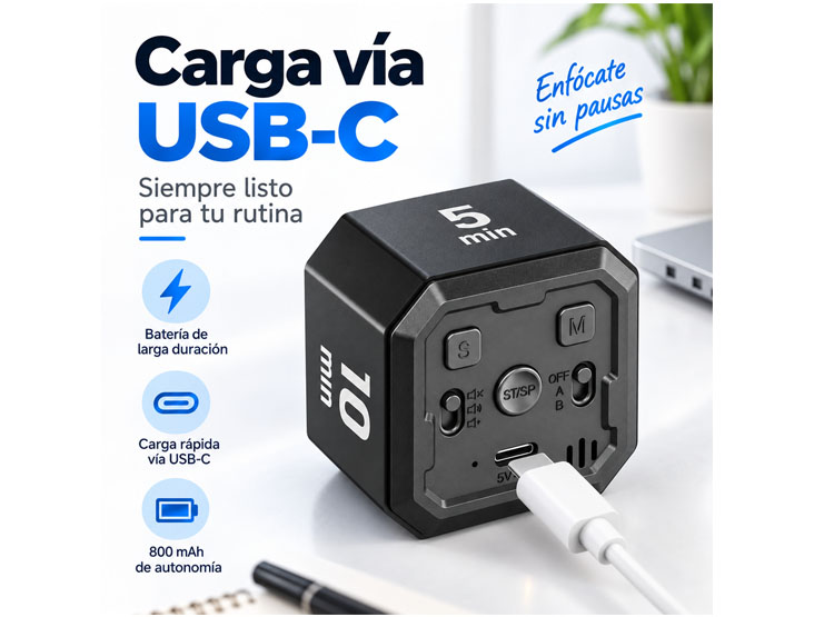POMODORO DIGITAL INTELIGENTE CON PANTALLA LED PARA PRODUCTIVIDAD Y ENFOQUE CON SENSOR - 8