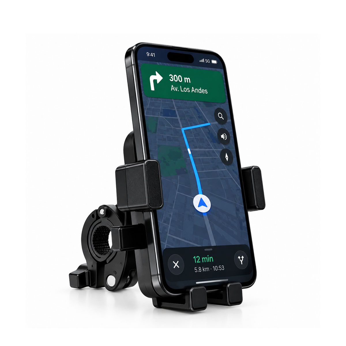 SOPORTE PARA CELULAR DE MOTO Y BICICLETA AJUSTABLE PARA MANILLAR - 3