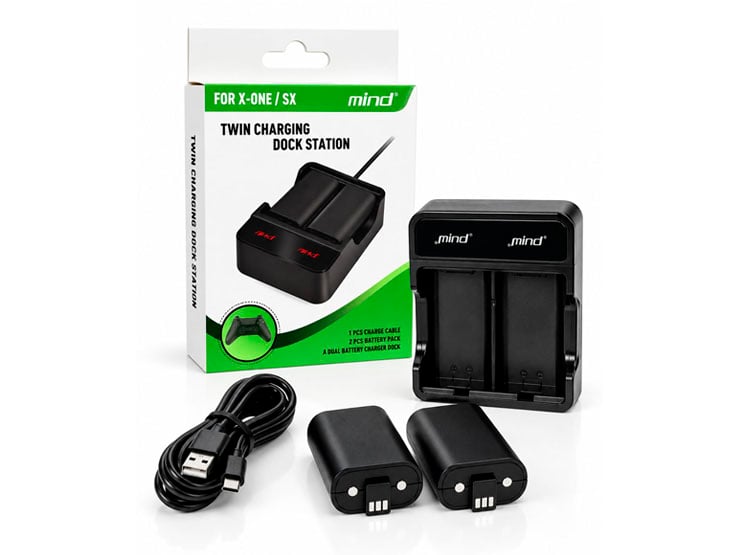 KIT DE CARGA DUAL XBOX ONE Y SERIES X/S CON 2 BATERIAS RECARCABLES - 1
