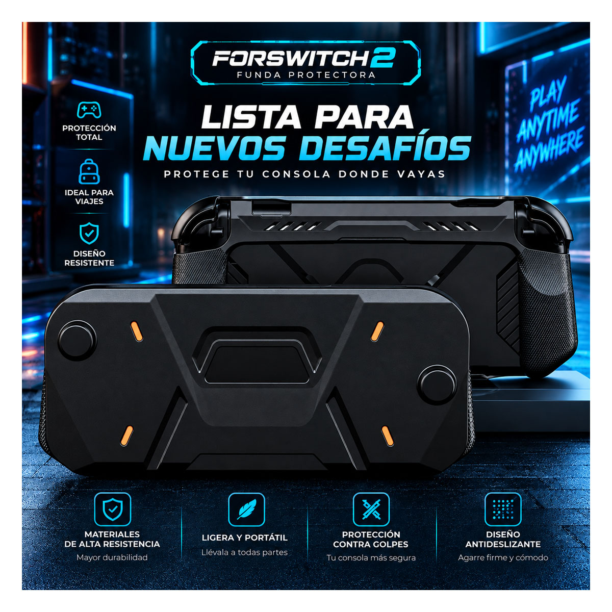 FUNDA PROTECTORA PARA NINTENDO SWITCH 2 ESTILO ARMOR DOBLE CAPA - 3