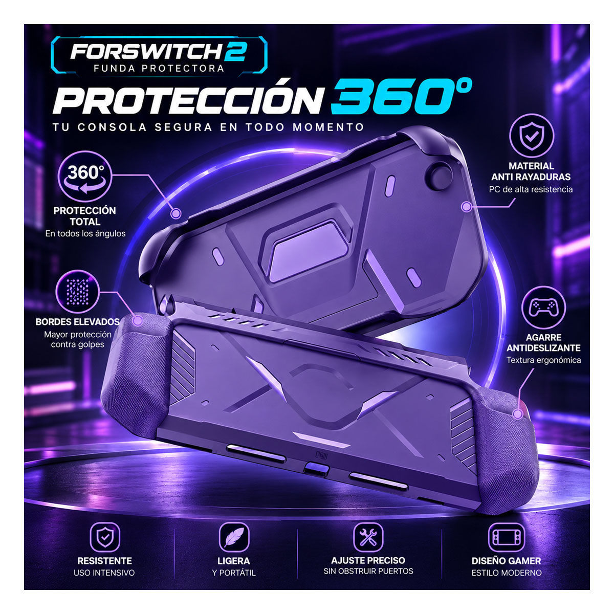 CASE PROTECTOR PARA NINTENDO SWITCH 2 FUNDA DE PROTECCIÓN DUAL - 6