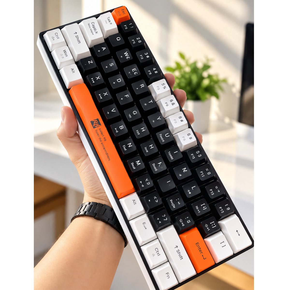 TECLADO MECÁNICO GAMER RGB 60% CONEXIÓN USB CON 17 MODOS DE LUZ - 5
