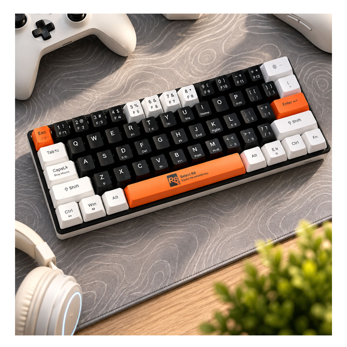 TECLADO MECÁNICO GAMER RGB 60% CONEXIÓN USB CON 17 MODOS DE LUZ - 6