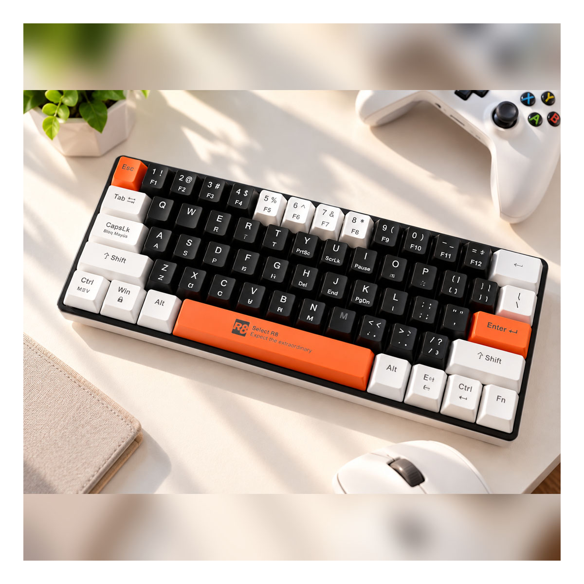 TECLADO MECÁNICO GAMER RGB 60% CONEXIÓN USB CON 17 MODOS DE LUZ - 8