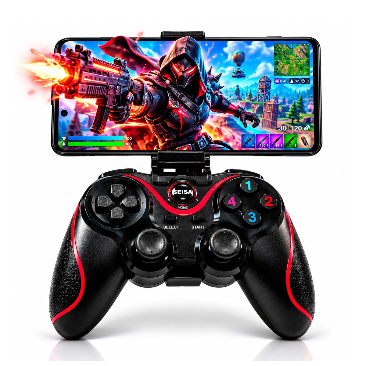 CONTROL JOYSTICK BLUETOOTH PARA TELÉFONO PC SWITCH Y PS3 SEISA - 1