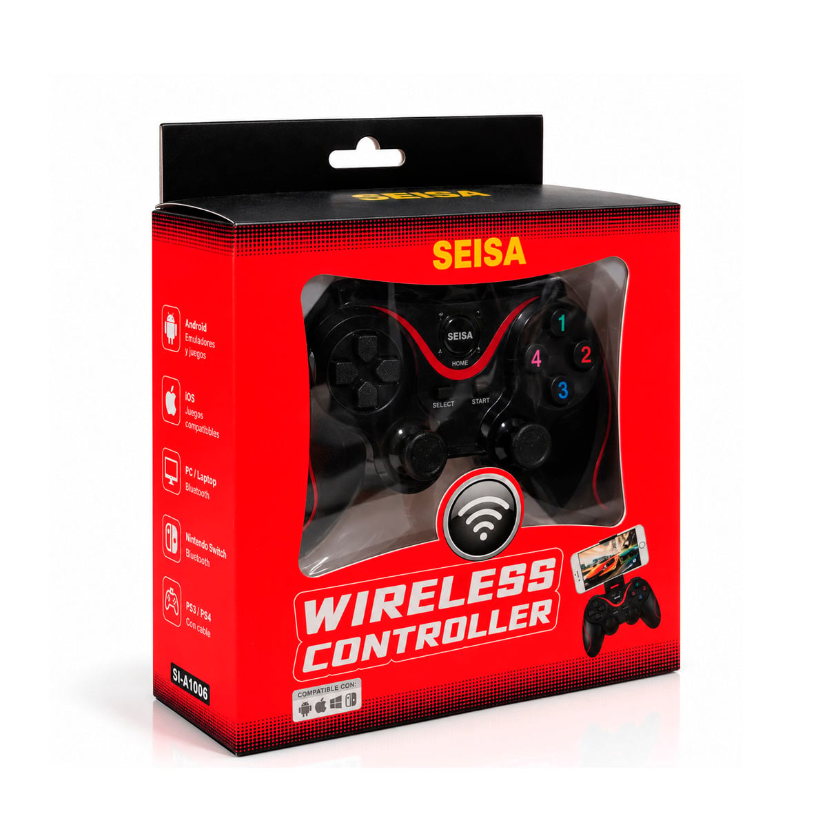 CONTROL JOYSTICK BLUETOOTH PARA TELÉFONO PC SWITCH Y PS3 SEISA - 4