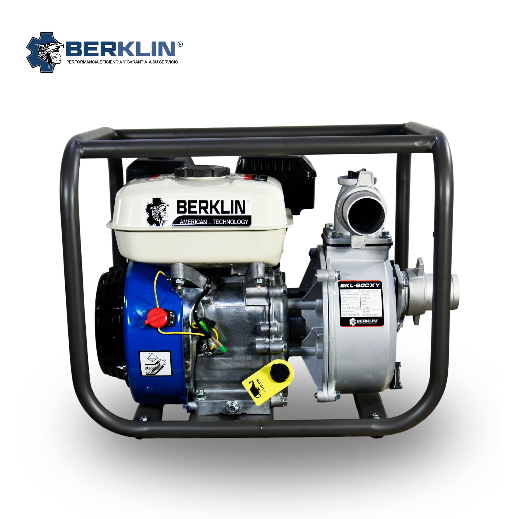 MOTOBOMBA BERKLIN BKL-20CXY GASOLINA 2 PULGADAS SUCCION SALIDA 6.5 HP - 2