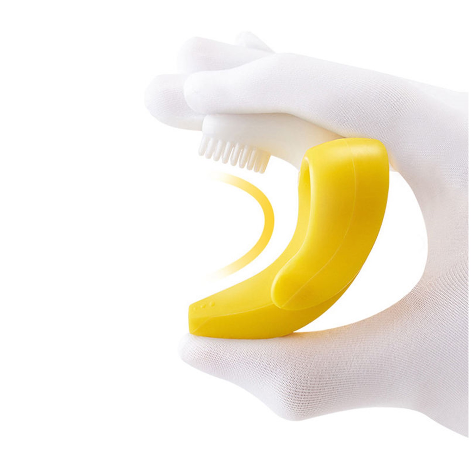 MORDEDOR BANANA DE SILICONA PARA BEBÉS CON ESTUCHE - 2