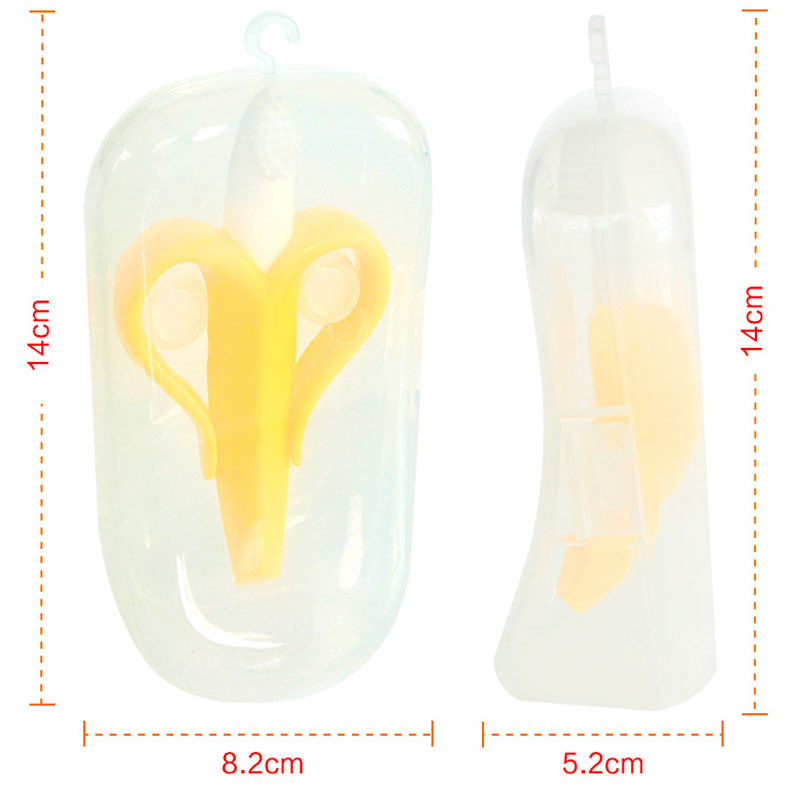 MORDEDOR BANANA DE SILICONA PARA BEBÉS CON ESTUCHE - 4