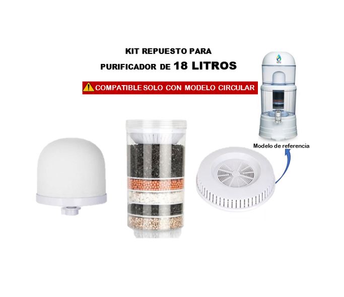 KIT REPUESTO PARA PURIFICADOR DE AGUA 18L WATERPRO - 1