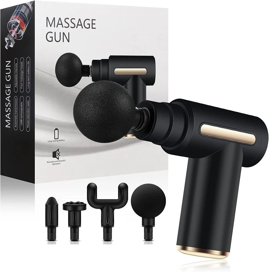 MASAJEADOR MUSCULAR PISTOLA 4 ACCESORIOS FASCIAL GUN - 1