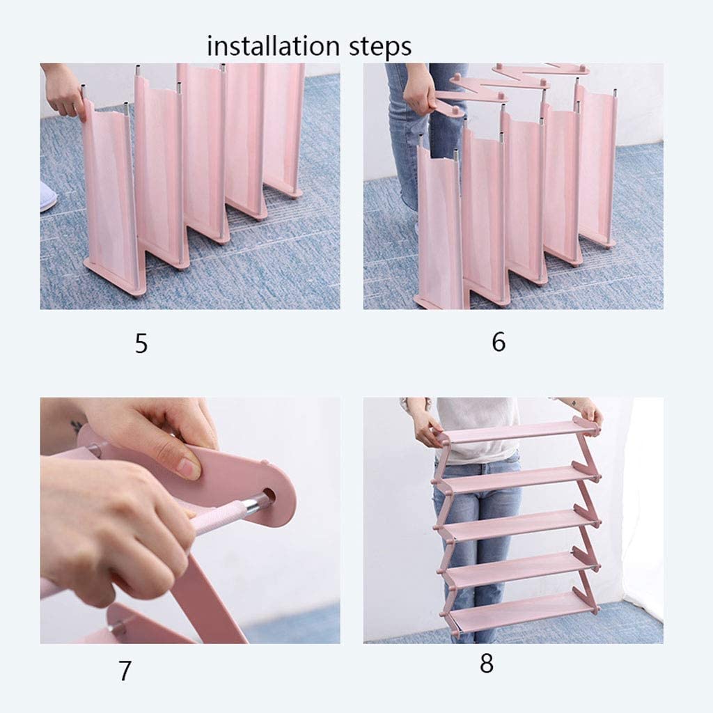 ORGANIZADOR DE CALZADOS MULTIUSO ZAPATERO DE 4 NIVELES ROSADO - 3