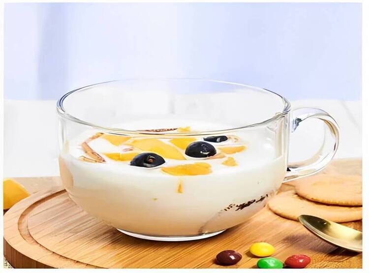 JUEGO DE 6 TAZAS CON MANGO DE VIDRIO TRANSPARENTE 440 ML SET X6 - 2