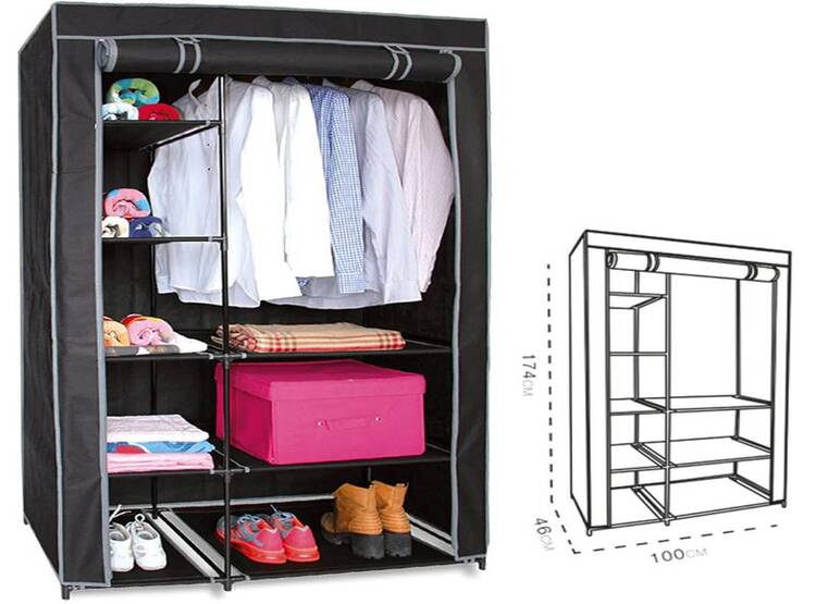 ROPERO ORGANIZADOR ARMARIO CLOSET ARMABLE 2 CUERPOS FUNDA 1.70MT