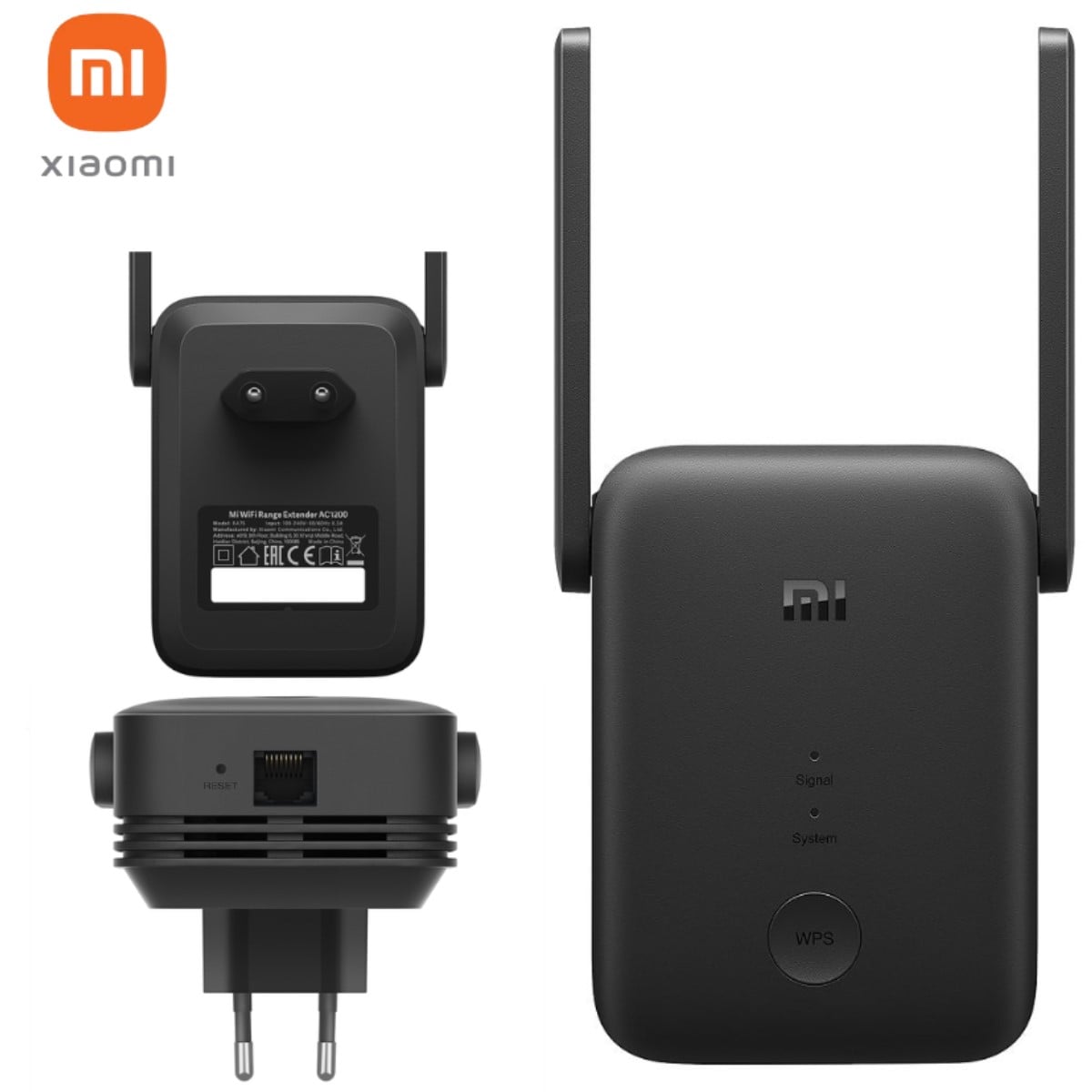 REPETIDOR WIFI XIAOMI RANGE EXTENDER AC1200 DUAL WIFI NEGRO - 2