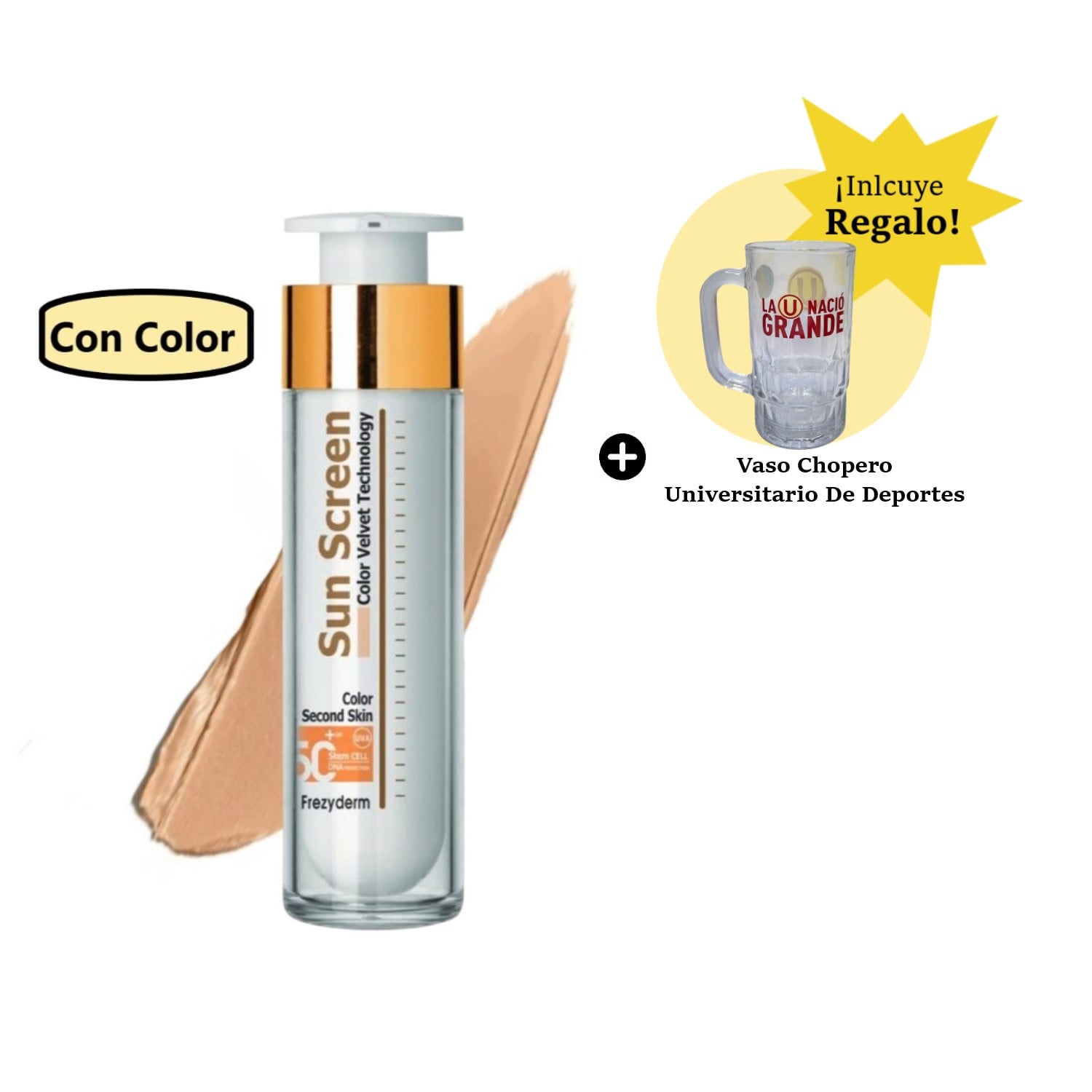 FREZYDERM COLOR FACE SPF50 50ML + VASO UNIVERSITARIO 330ML - 1