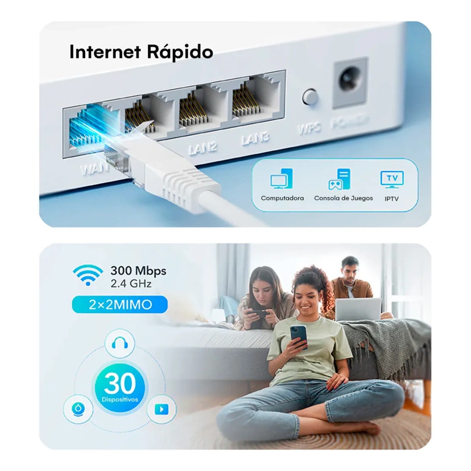 ROUTER REPETIDOR WI-FI CUDY MULTIMODO 300 MBPS WR300 BLANCO - 4