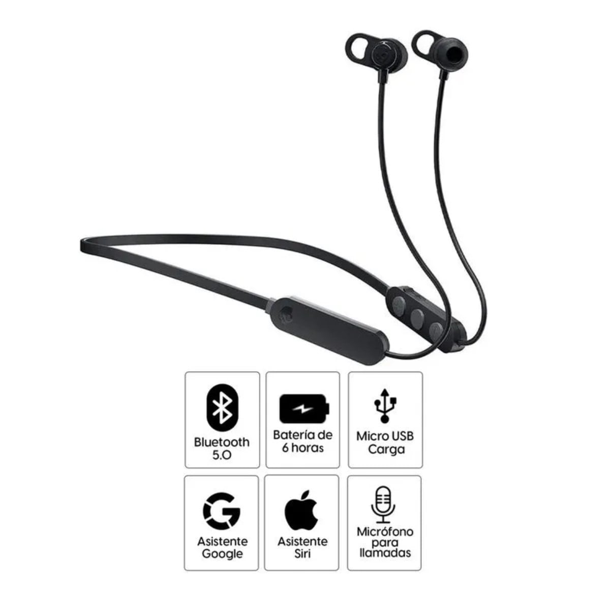 AUDÍFONOS SKULLCANDY IN EAR BLUETOOTH 5.0 JIB PLUS NEGRO - 2