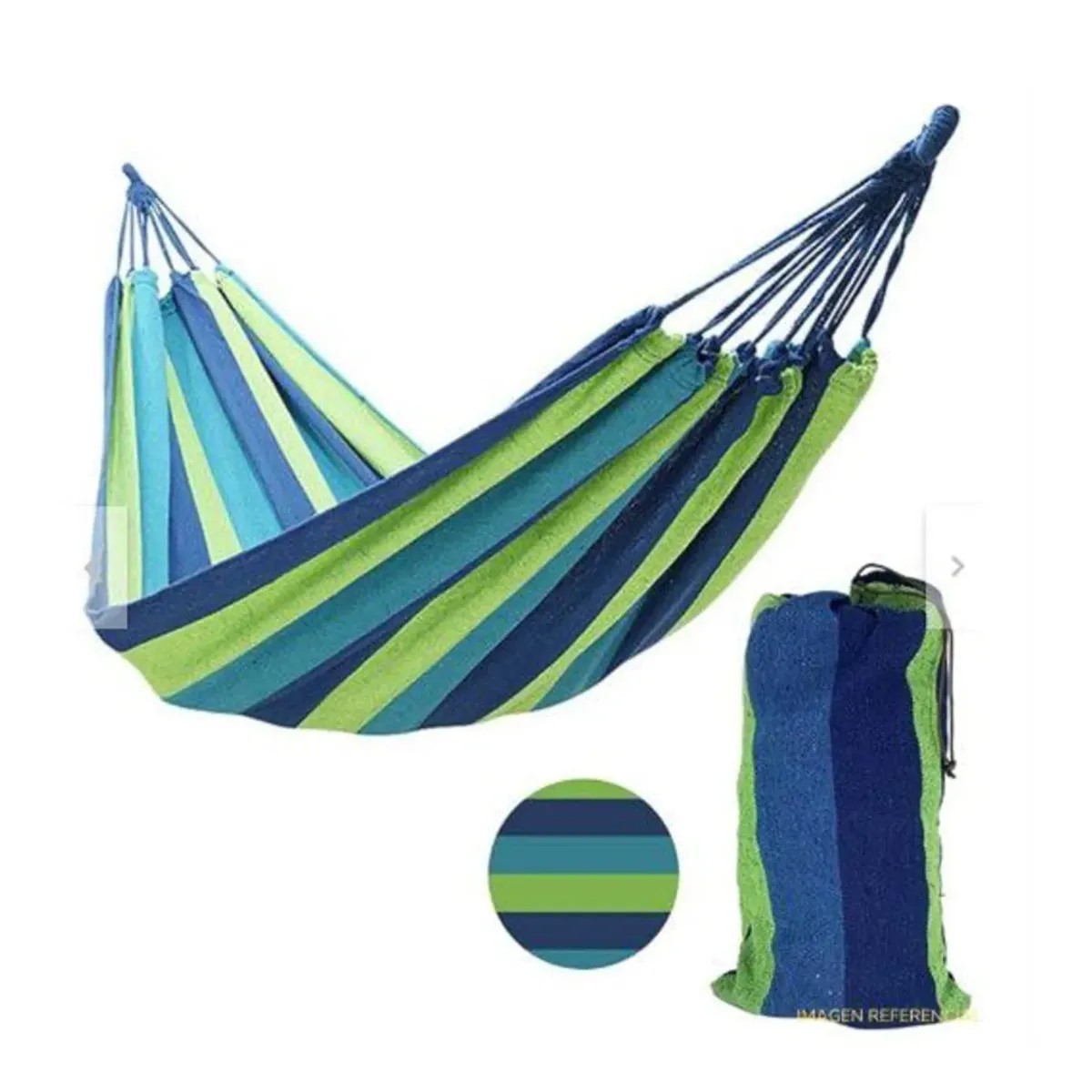 HAMACA COLGANTE PORTÁTIL CON FUNDA MULTICOLOR - 5