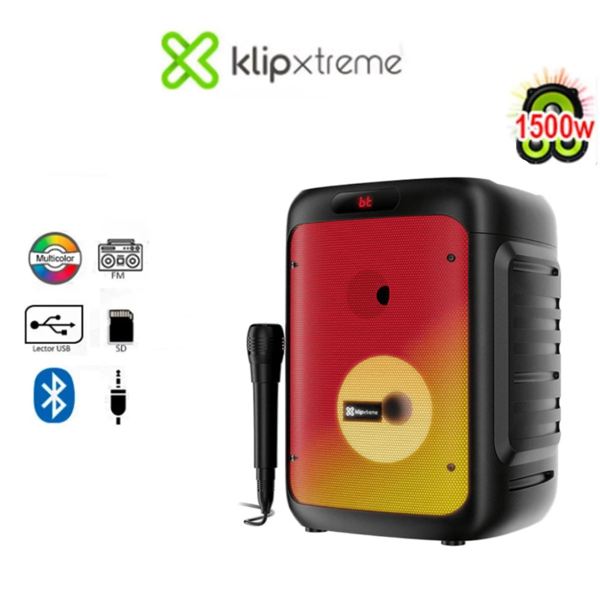 PARLANTE BOOMFIRE X KLIP XTREME KLS-652 1500W CON MICRÓFONO - 3