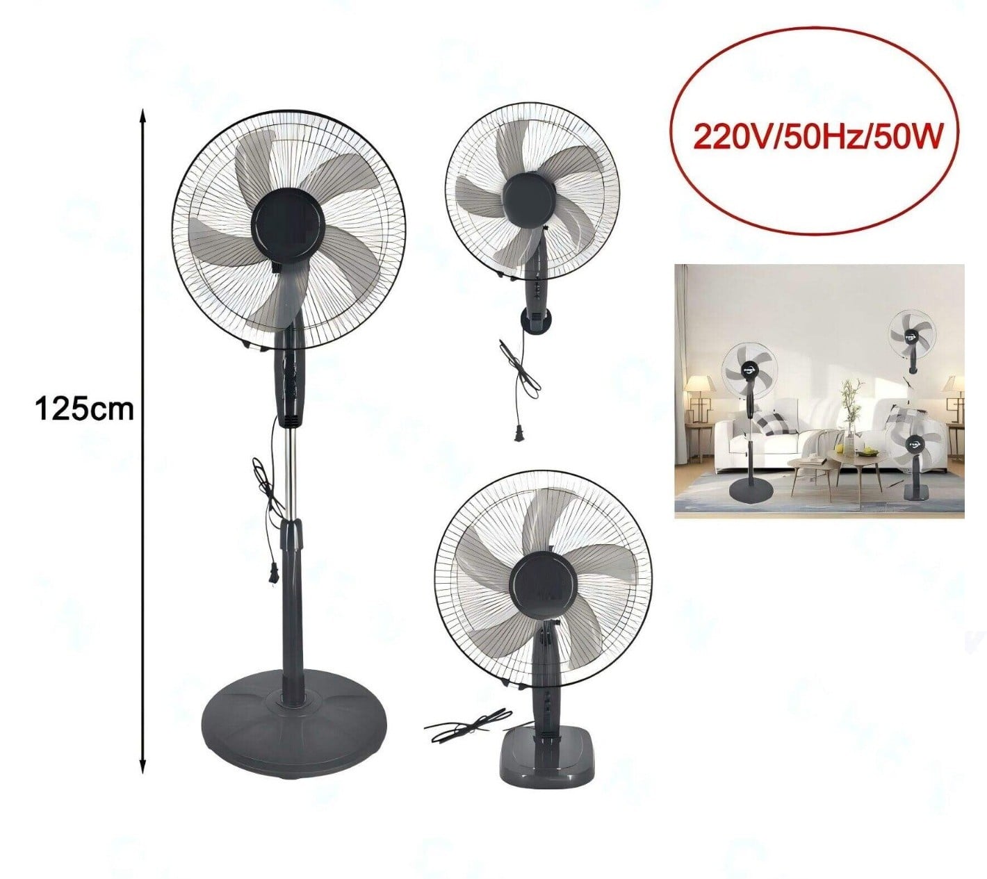 VENTILADOR 3 EN 1 PARED Y MESA 16' PULGADAS 50W MODELO 2026 - 2