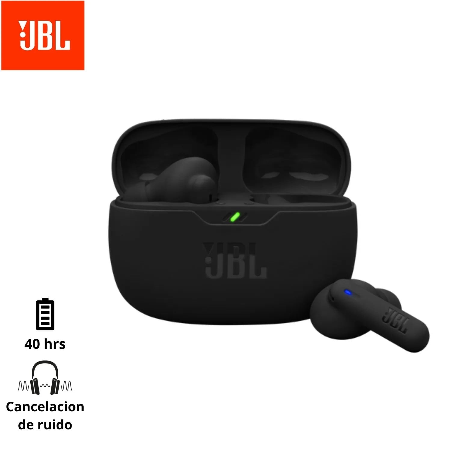 AUDIFONOS BLUETOOTH JBL WAVE BEAM 2 TWS PURE BASS NEGRO - 2