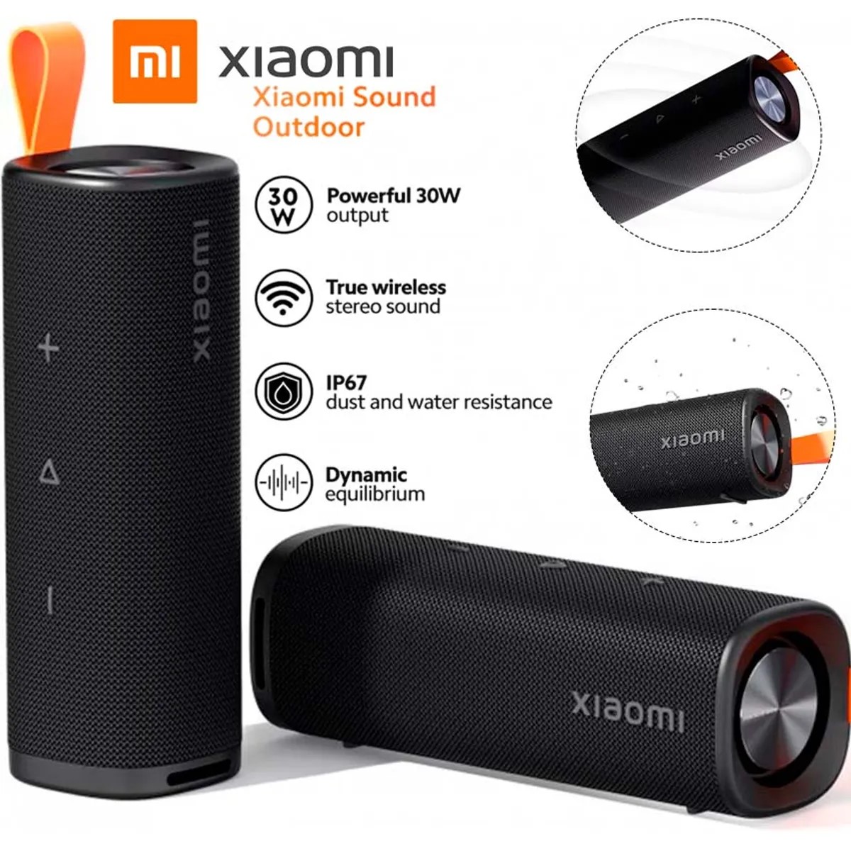 PARLANTE XIAOMI BLUETOOTH SOUND OUTDOOR 30W IP67 - NEGRO - 3