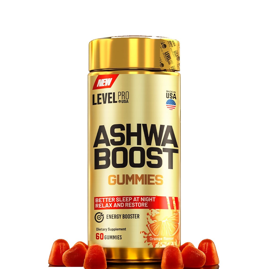 ASHWAGANDHA GOMITAS X 60 UND ASHWABOOST CON L-THEANINE VITAMINA D3 - 1