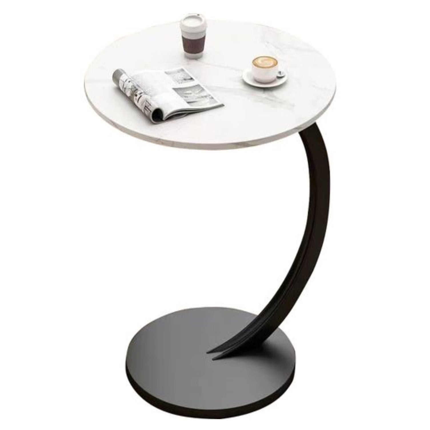 MESA DE CENTRO REDONDA - MESA PARA SALA TRABAJO ESCRITORIO BLANCO - 1