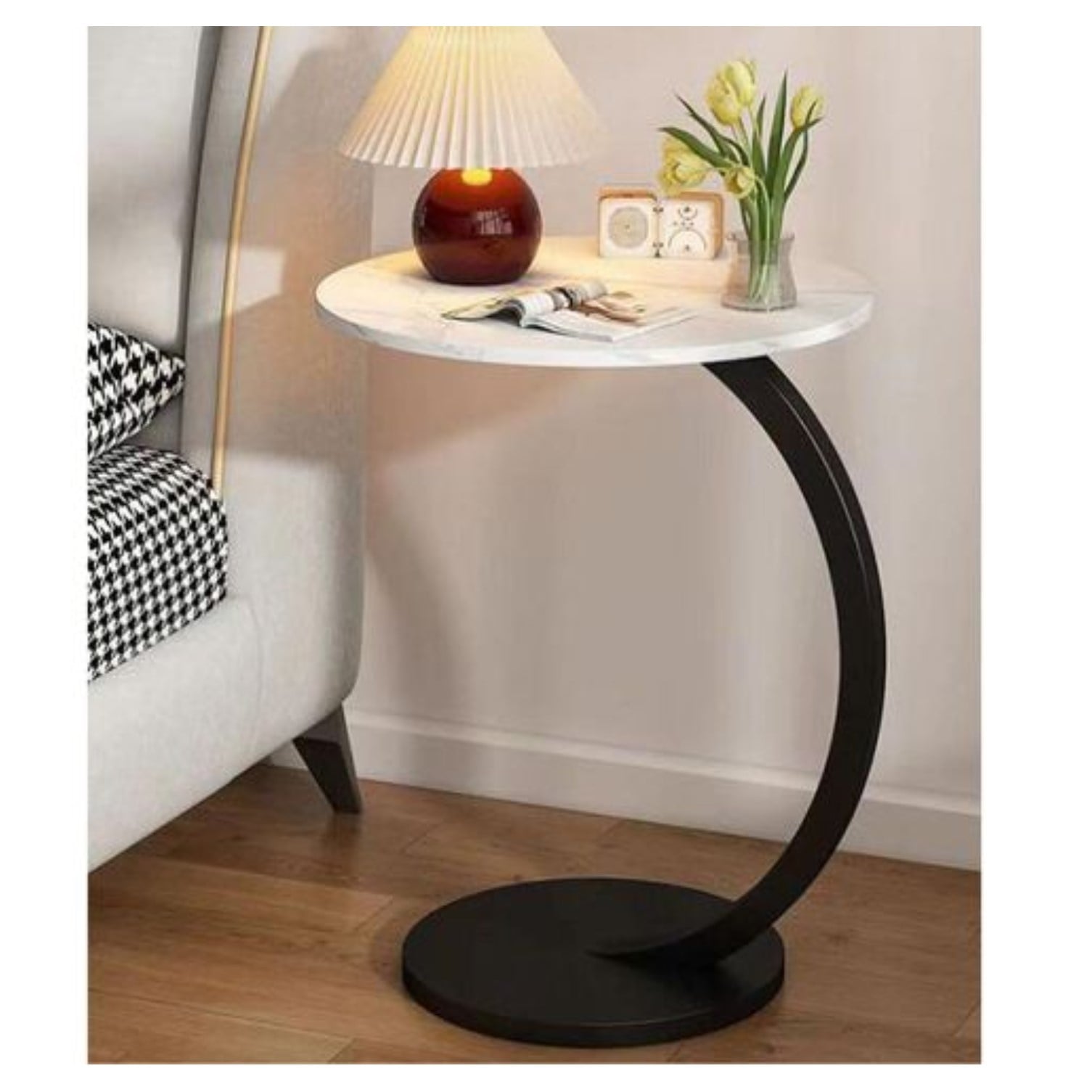 MESA DE CENTRO REDONDA - MESA PARA SALA TRABAJO ESCRITORIO BLANCO - 2