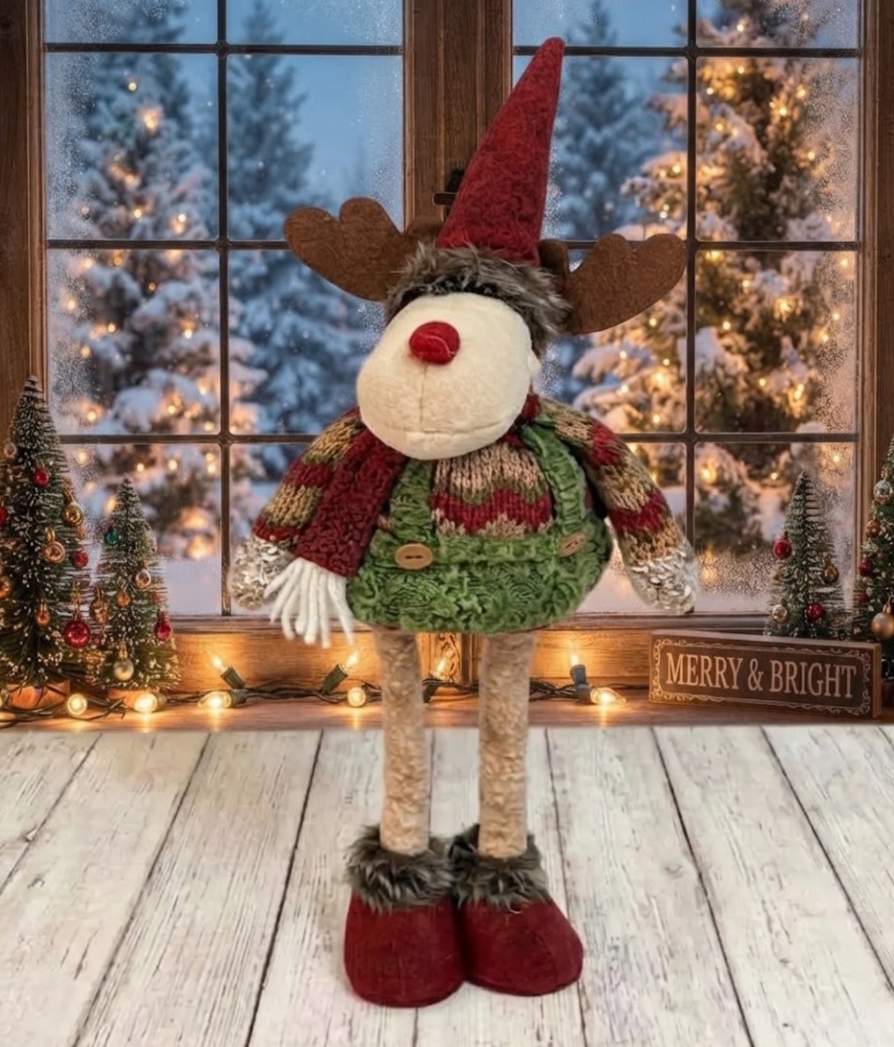 MUÑECO PATILARGA NAVIDAD DE 60CM  RENO - 1