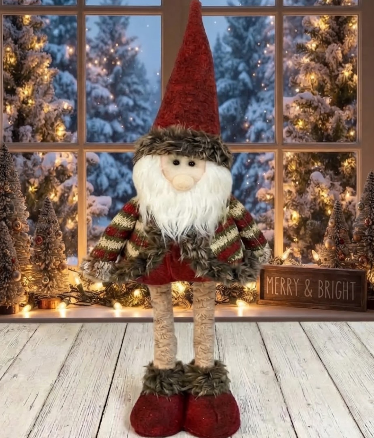MUÑECO PATILARGA NAVIDAD DE 60CM  PAPA NOEL - 1