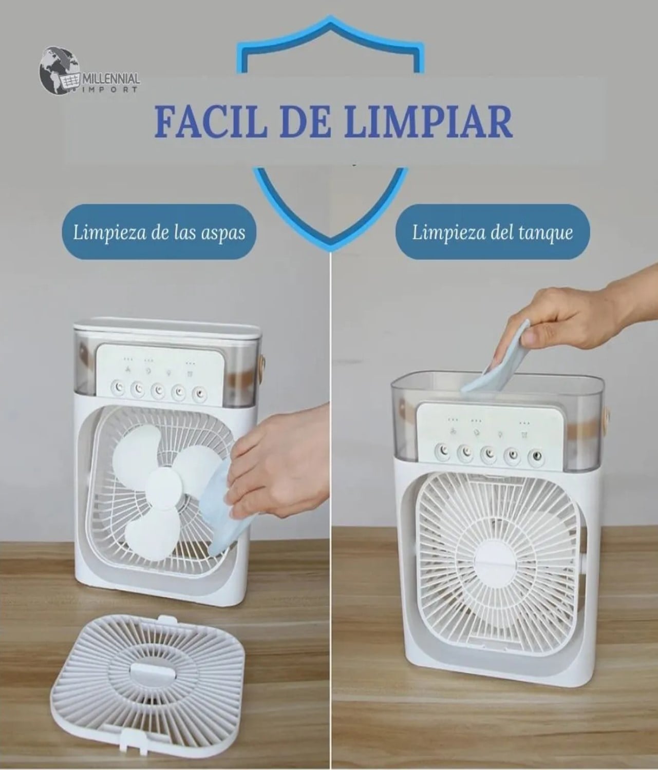VENTILADOR ENFRIADOR Y AIRE ACONDICIONADO 2 EN 1 COLOR  ALEATORIO CON HUMIFICADOR - 2