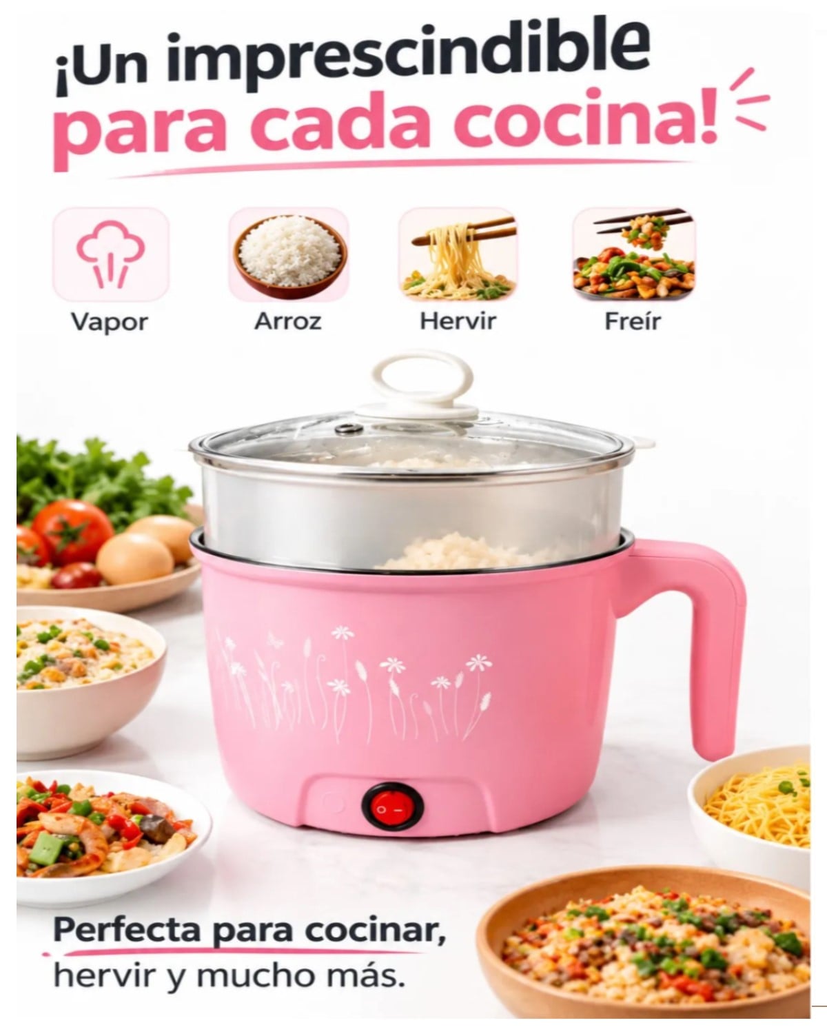 MINI OLLA ELÉCTRICA  MULTIFUNCIÓN DE 1,6 L DE COCCIÓN AL VAPOR - 2