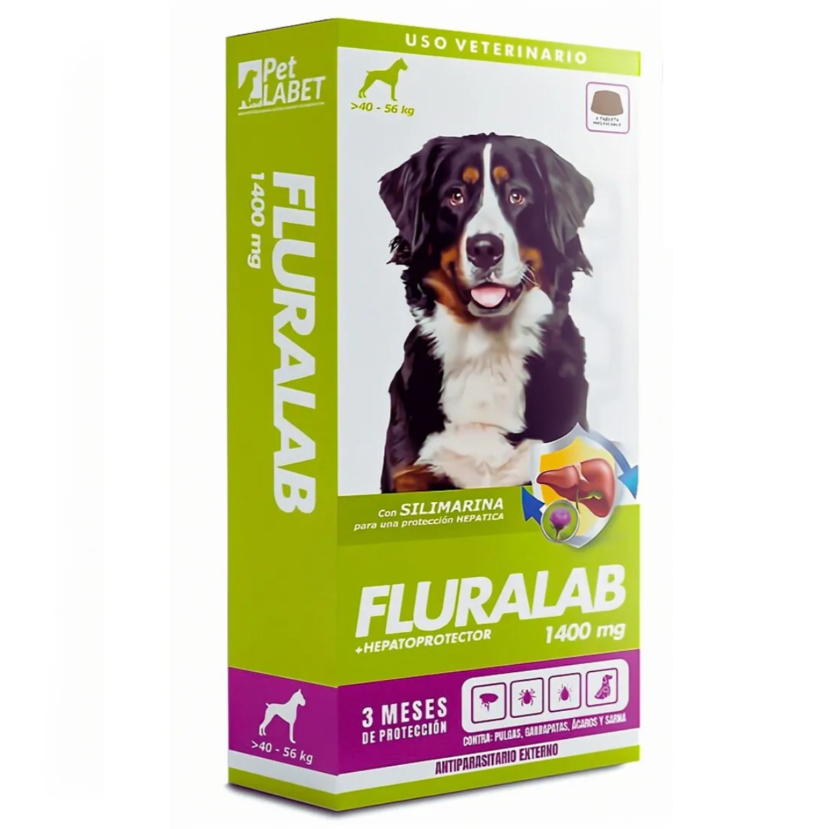 FLURALAB 40 A 56 KG (3 MESES) ANTIPULGA CON HEPATOPROTECTOR - 1