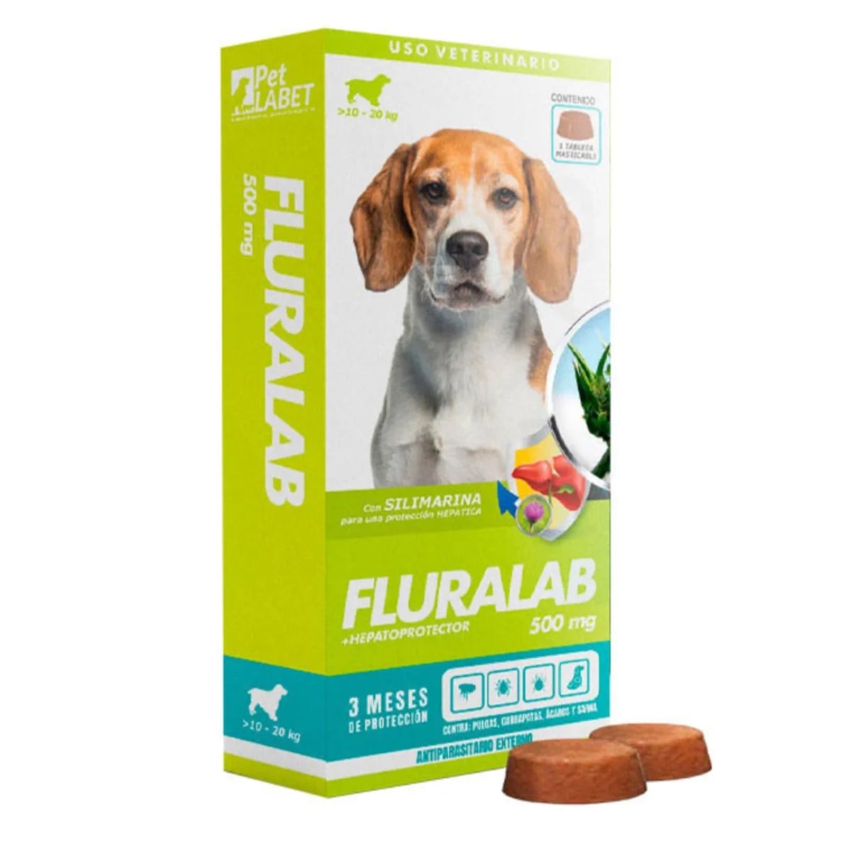 FLURALAB 10KG A 20KG ANTIPULGAS CON HEPATOPROTECTOR - 1