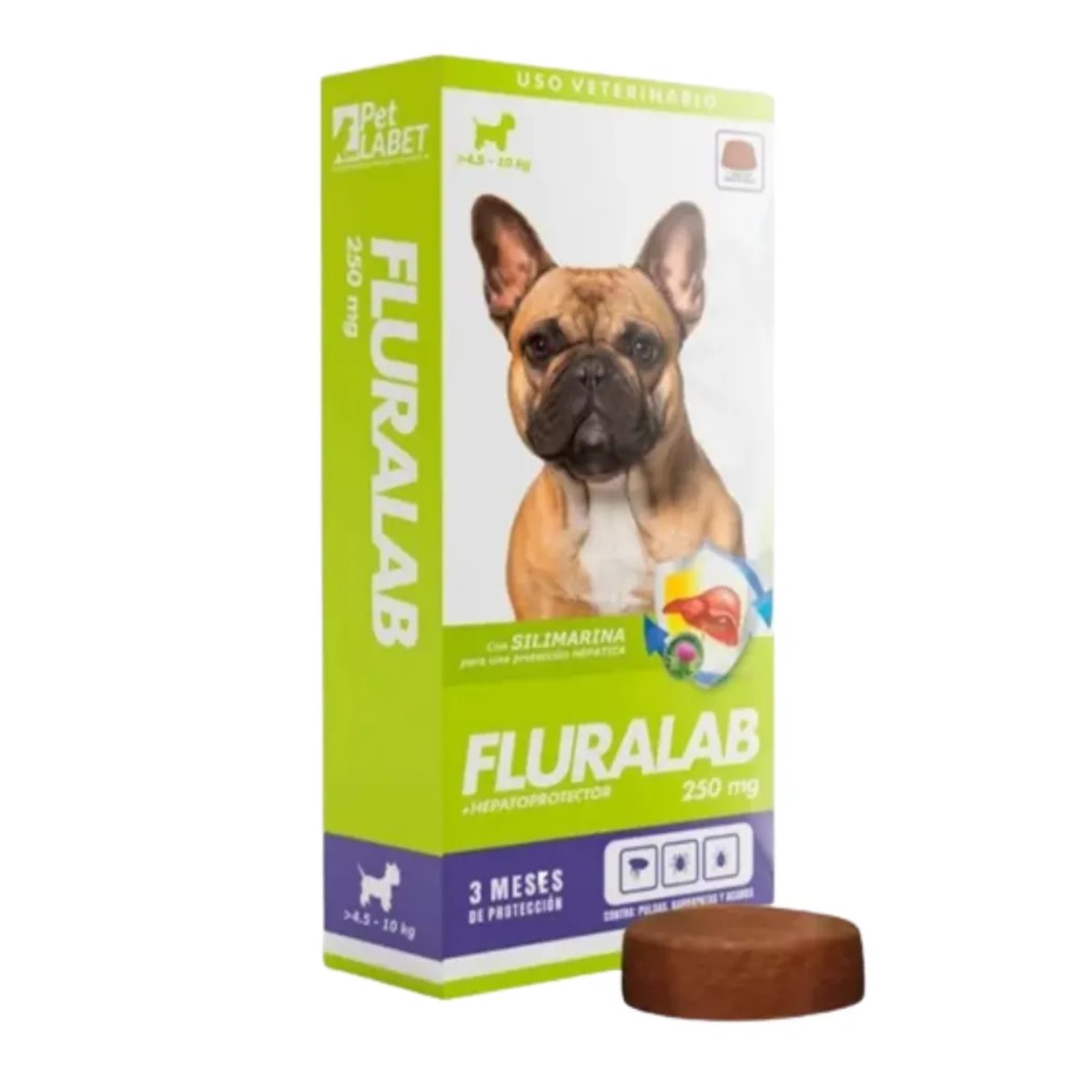 FLURALAB 4.5 A 10 KG ANTIPULGAS 3 MESES CON HEPATOPROTECTOR - 1