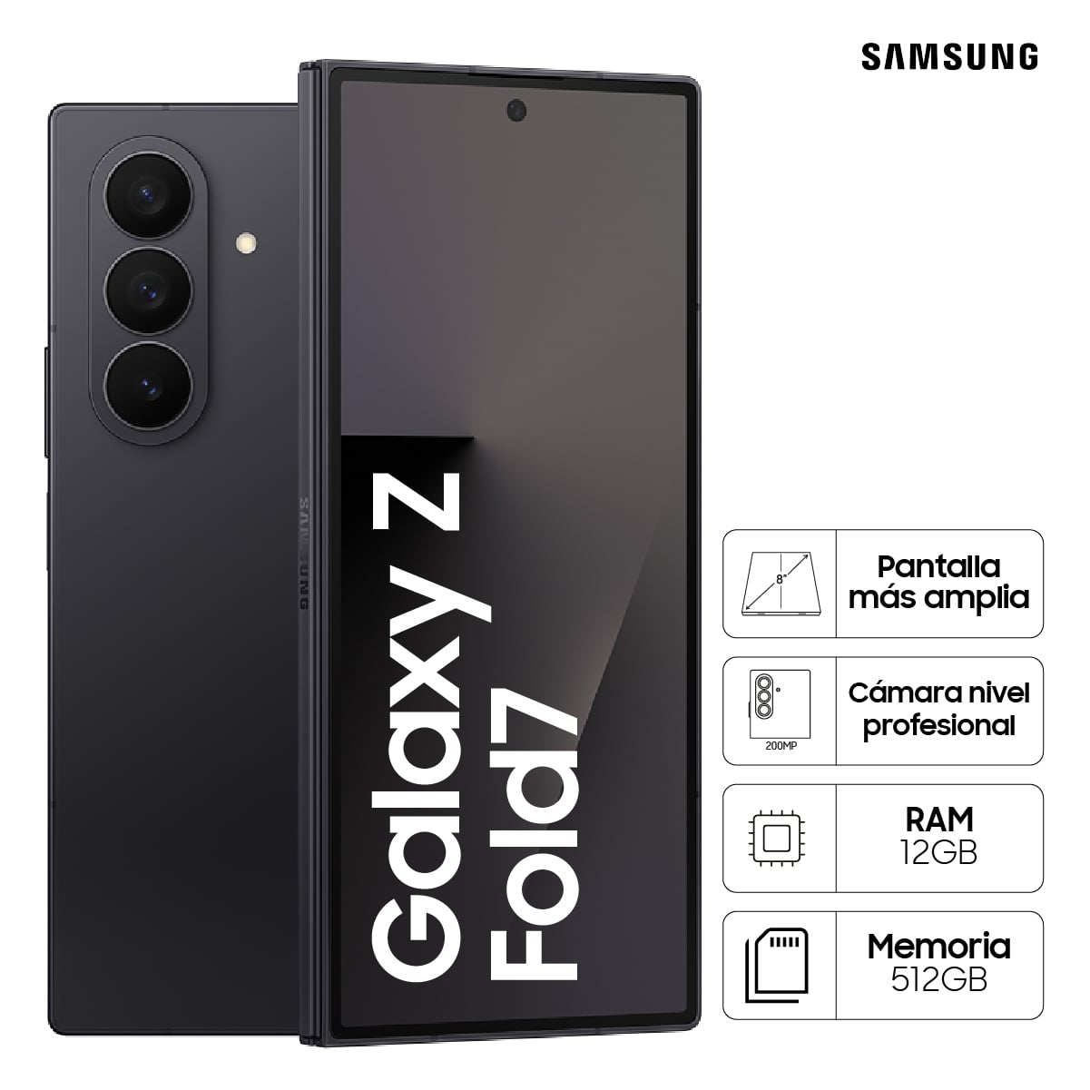 CELULAR SAMSUNG GALAXY Z FOLD7 512GB JETBLACK - 1