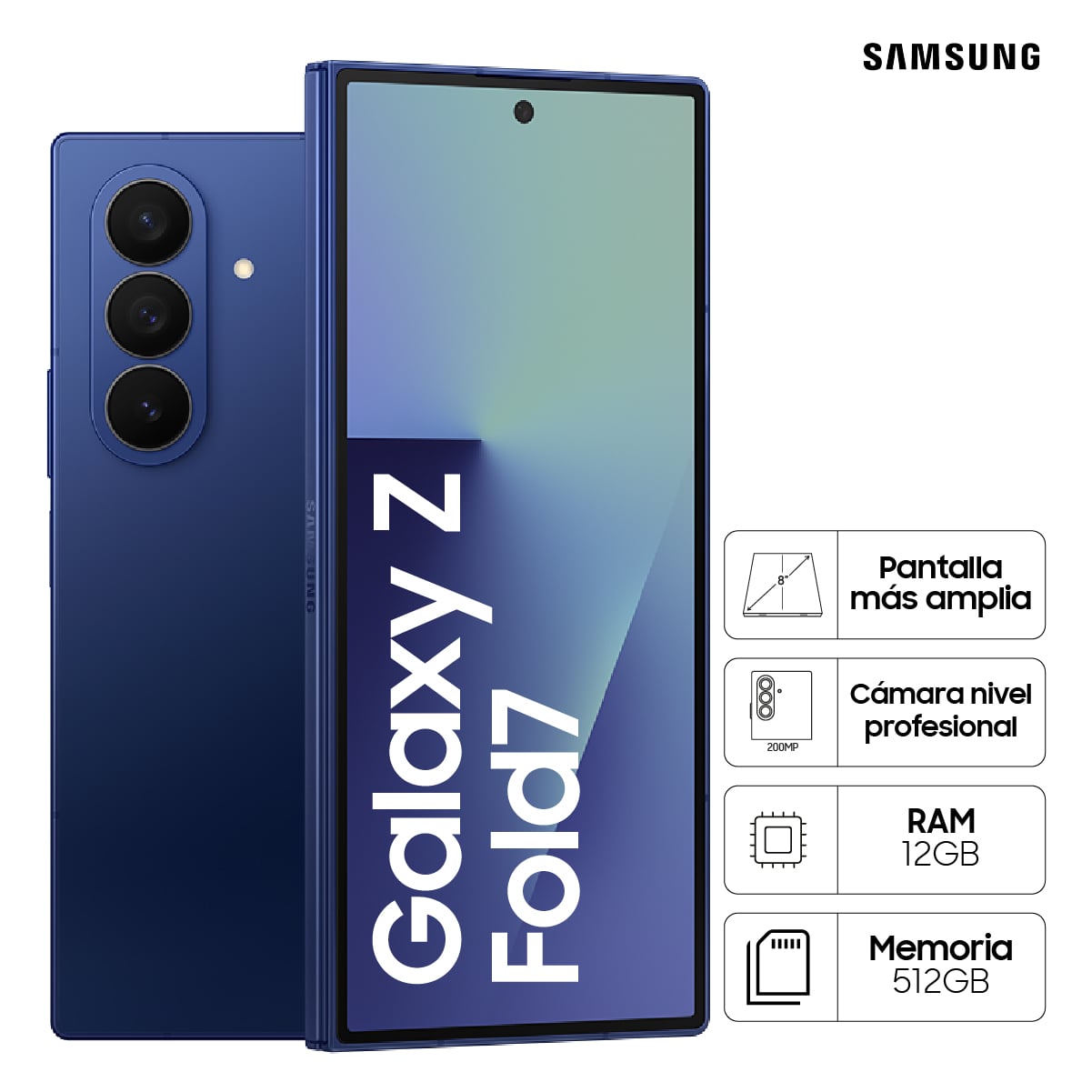 CELULAR SAMSUNG GALAXY Z FOLD7 512GB BLUE SHADOW - 1