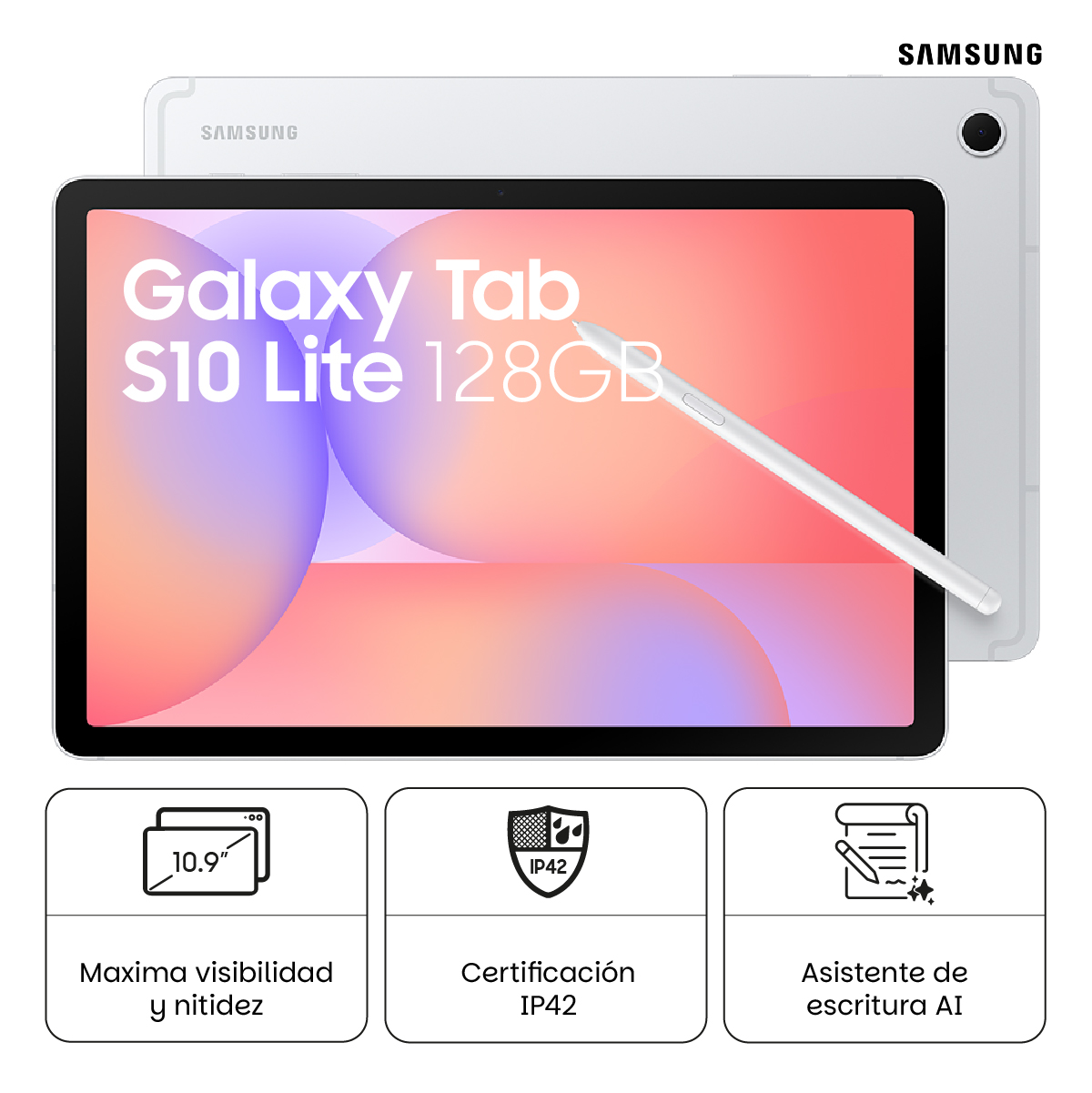TABLET SAMSUNG GALAXY TAB S10 LITE 128GB 10.9' SILVER - 1