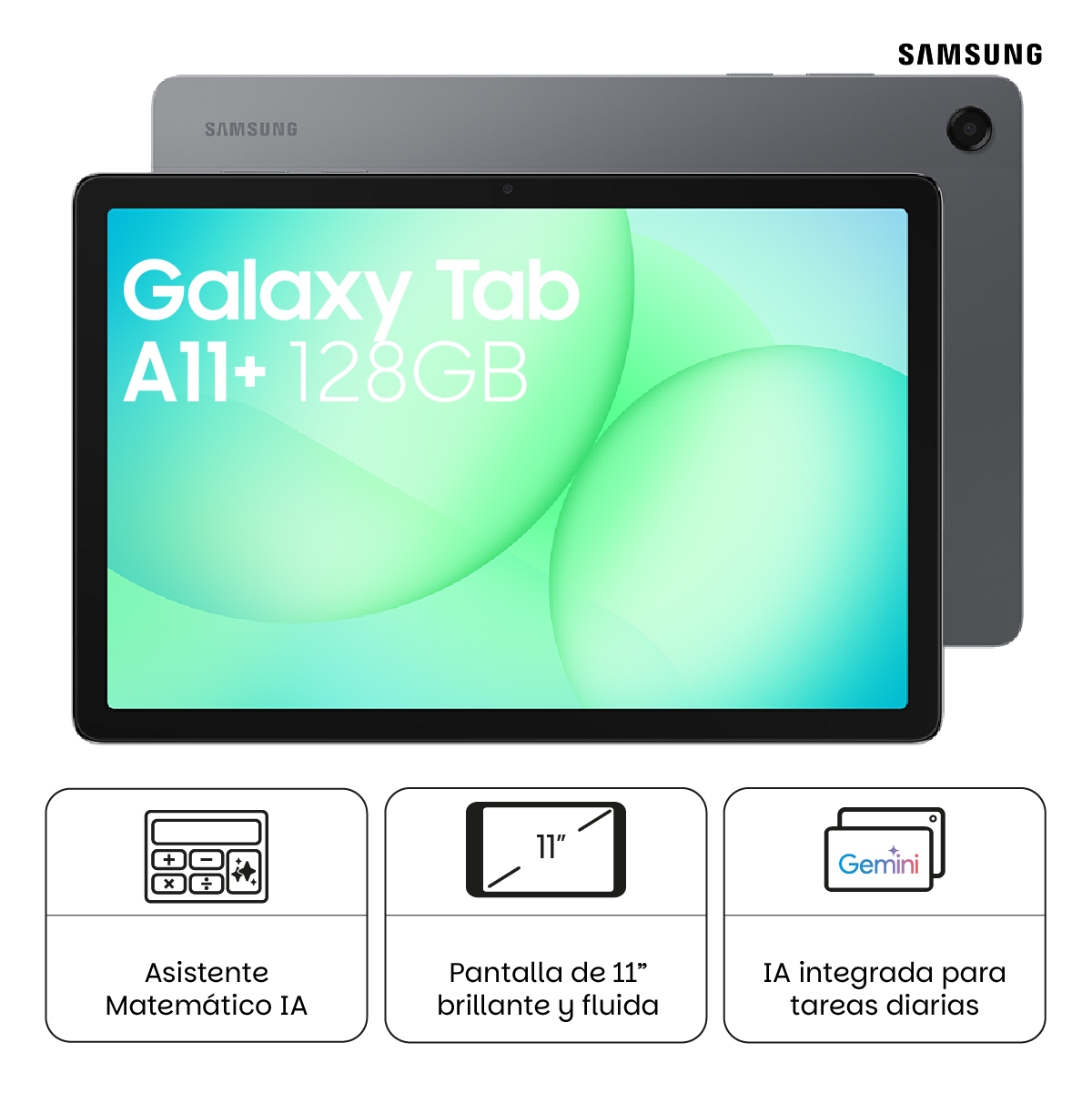 TABLET SAMSUNG GALAXY TAB A11+ 128GB GRAY - 1
