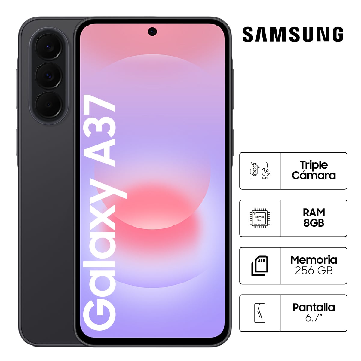 CELULAR SAMSUNG GALAXY A37 256GB GRAY - 1