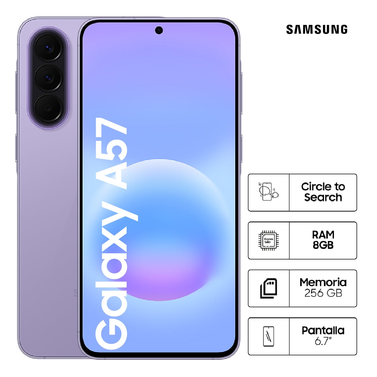 CELULAR SAMSUNG GALAXY A57 256GB VIOLET - 1
