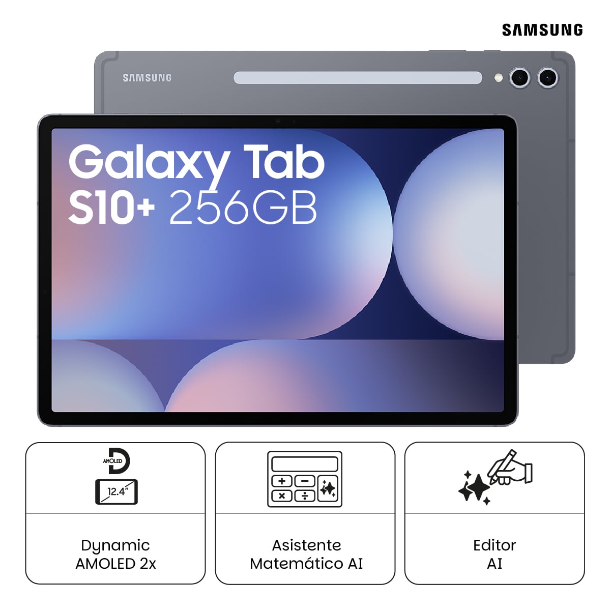 TABLET SAMSUNG GALAXY TAB S10 PLUS 256GB GRAY CON KEYBOARD COVER - 1