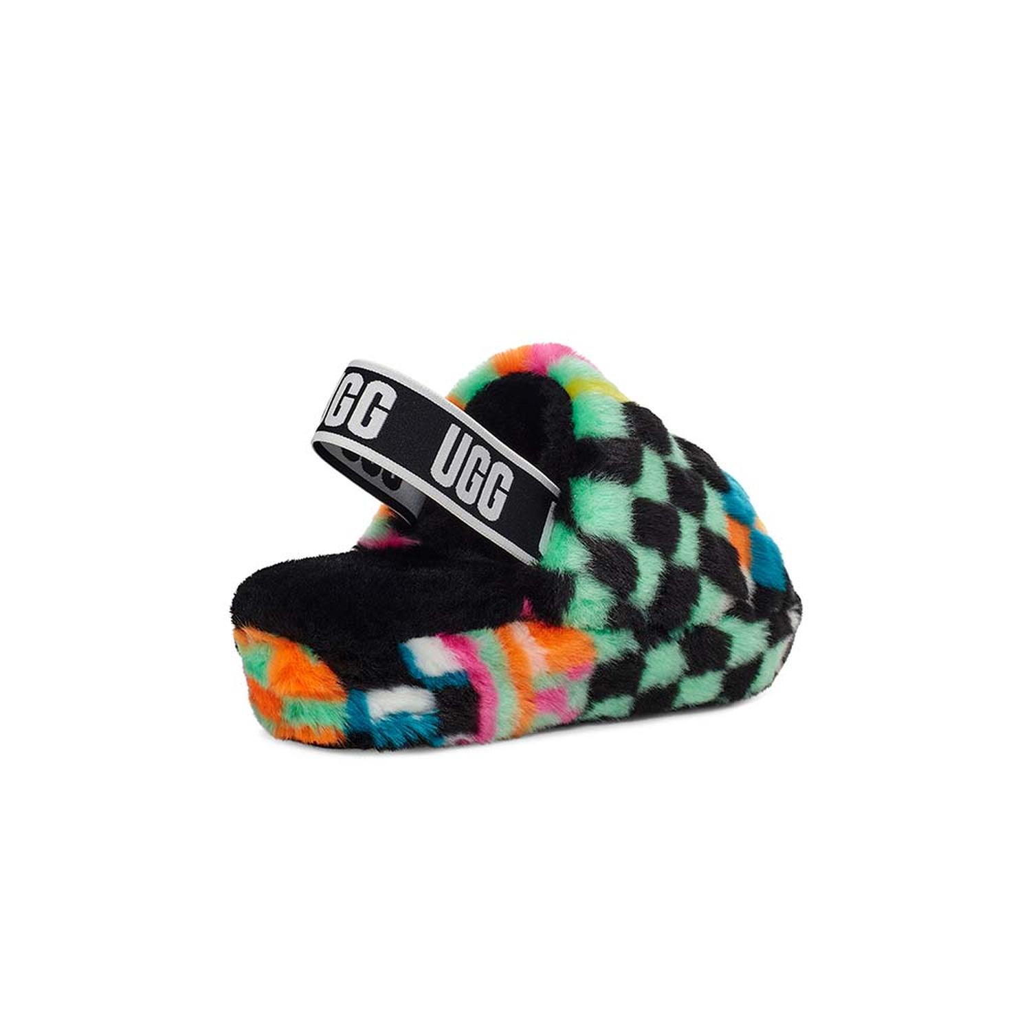 SANDALIAS UGG FLUFF YEAH SLIDE CHECKS MUJER - 4