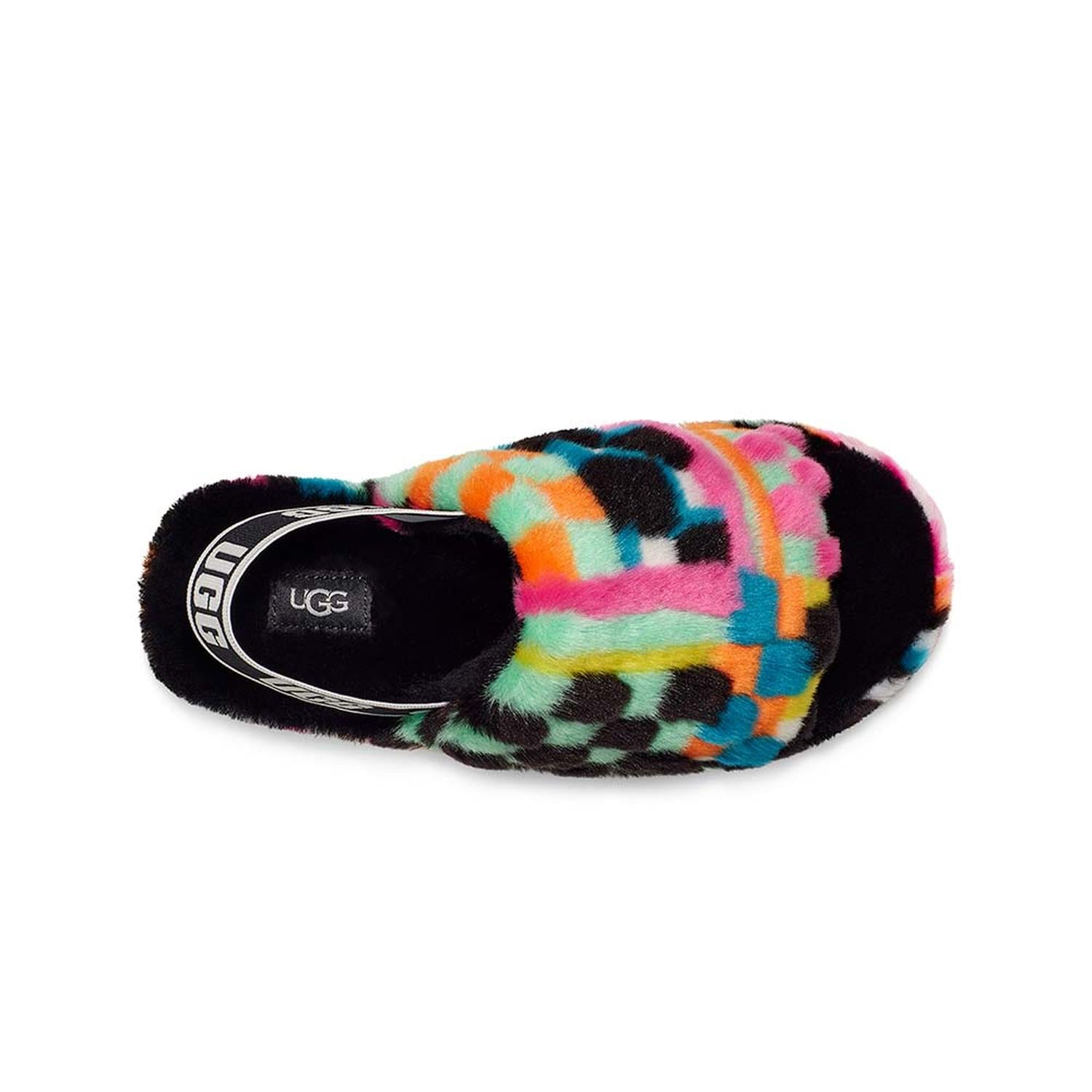 SANDALIAS UGG FLUFF YEAH SLIDE CHECKS MUJER - 5